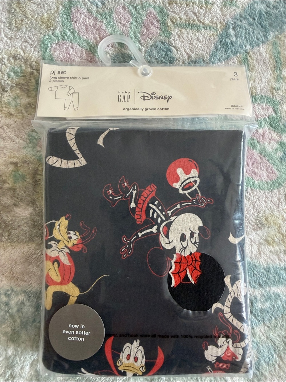 GAP Black Disney Mickey & Friends Kids One-Piece Pajama Set